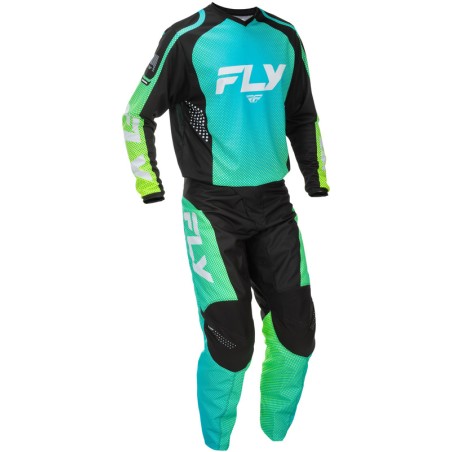Camiseta FLY RACING F-16 - Aqua/negro/blanco