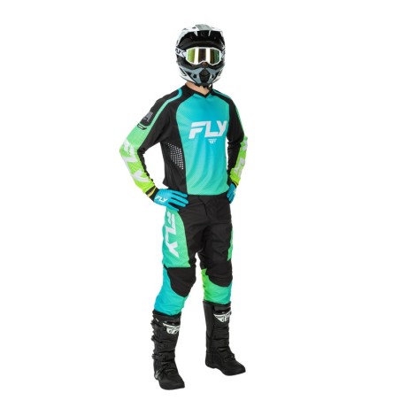 Camiseta FLY RACING F-16 - Aqua/negro/blanco