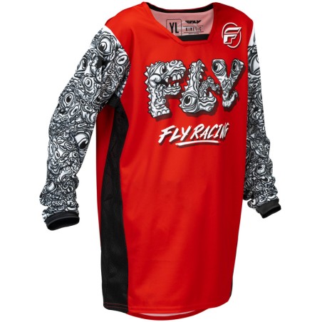 Camiseta infantil FLY RACING Kinetic Mutant - rojo/negro/blanco