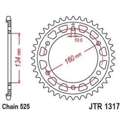 Corona JT SPROCKETS acero estándar 1317 - 525