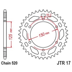 Corona JT SPROCKETS acero estándar - 520