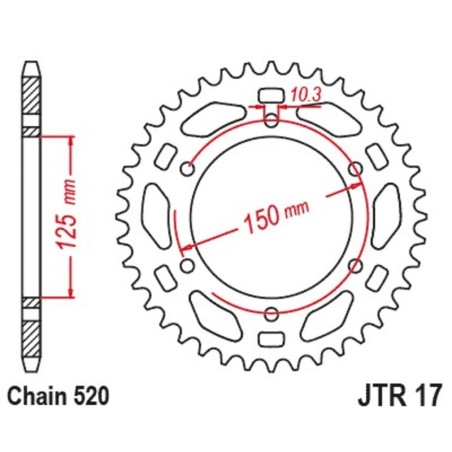 Corona JT SPROCKETS acero estándar - 520