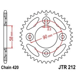 Kit de cadena JT/JT 420HDR 15/34 standard - corona standard 2