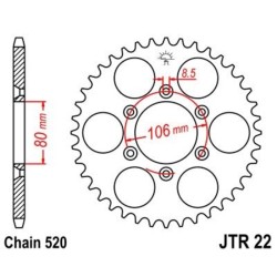 Kit de cadena JT/JT 520HDS 15/45 standard - corona standard 2
