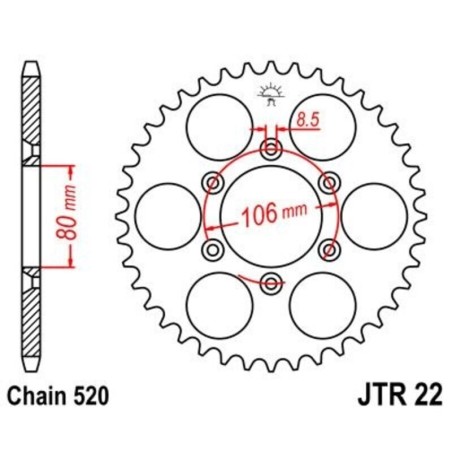 Kit de cadena JT/JT 520HDS 15/45 standard - corona standard