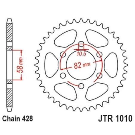 Kit de cadena JT/JT 428HDR 14/37 standard - corona standard