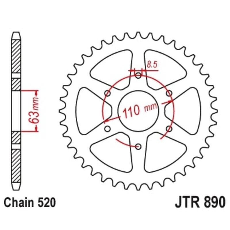 Kit de cadena JT/JT 520HDS 15/45 standard - corona standard