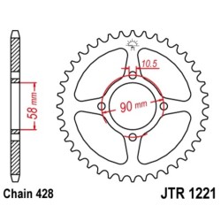 Kit de cadena JT/JT 428HDR 15/45 standard - corona standard 2