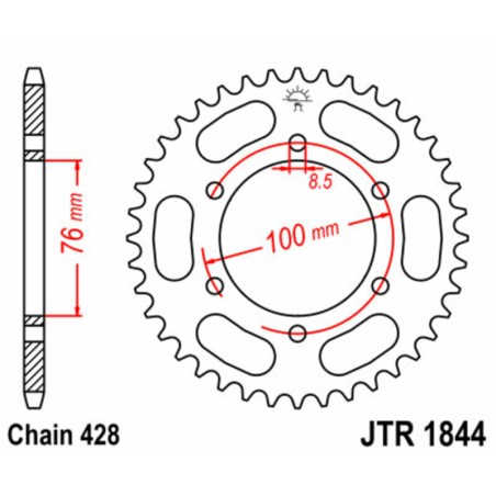 Kit de cadena JT/JT 428HDR 15/34 standard - corona standard