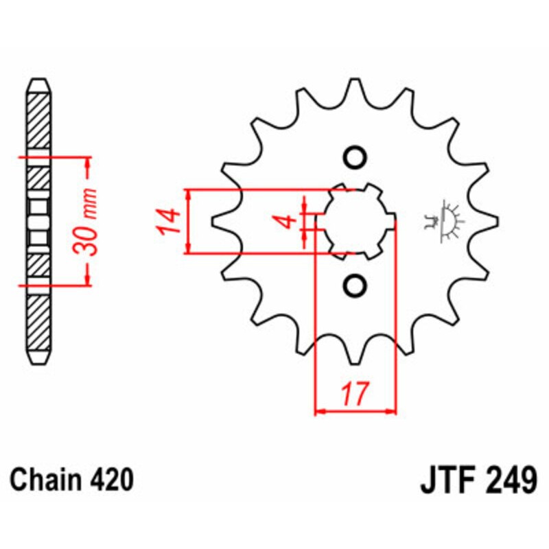 Kit de cadena JT/JT 520HDR 14/37 standard - corona standard