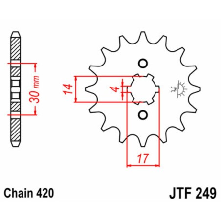 Kit de cadena JT/JT 520HDR 14/37 standard - corona standard