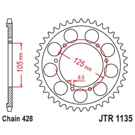 Kit de cadena JT/JT 420HDS 13/62 standard - corona standard