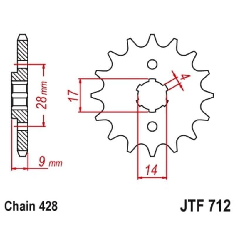 Kit de cadena JT/JT 420HDS 13/62 standard - corona standard