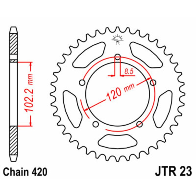Kit de cadena DID/JT 420NZ3 12/47 corona standard