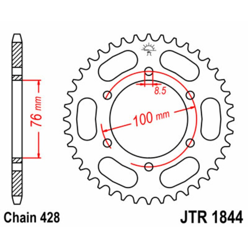 Kit de cadena JT/JT 428HDR 15/52 standard - corona standard