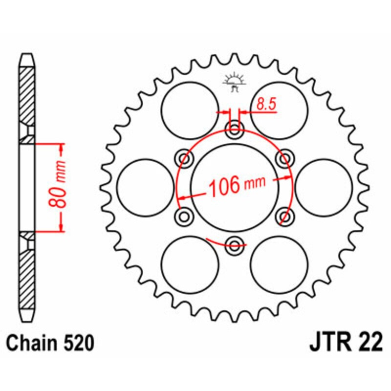 Kit de cadena JT/JT 520HDS 17/49 standard - corona standard