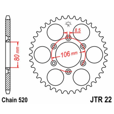 Kit de cadena JT/JT 520HDS 17/49 standard - corona standard