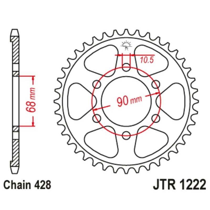 Kit de cadena JT/JT 428HDR 15/47 standard - corona standard