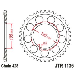 Kit de cadena JT/JT 428HDR 13/69 standard - corona standard 2