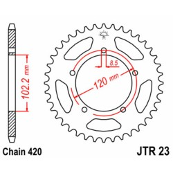 Kit de cadena JT/JT 428HDR 12/47  standard - corona standard 2