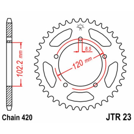 Kit de cadena JT/JT 428HDR 12/47  standard - corona standard