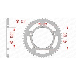 Kit cadena AFAM 428XMR2 12/47  - corona Standard 2