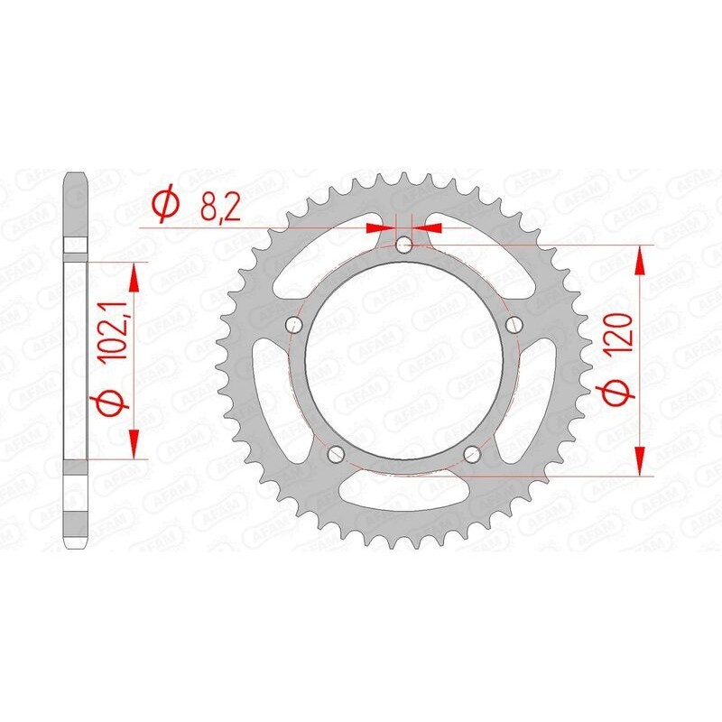 Kit cadena AFAM 428XMR2 12/47  - corona Standard