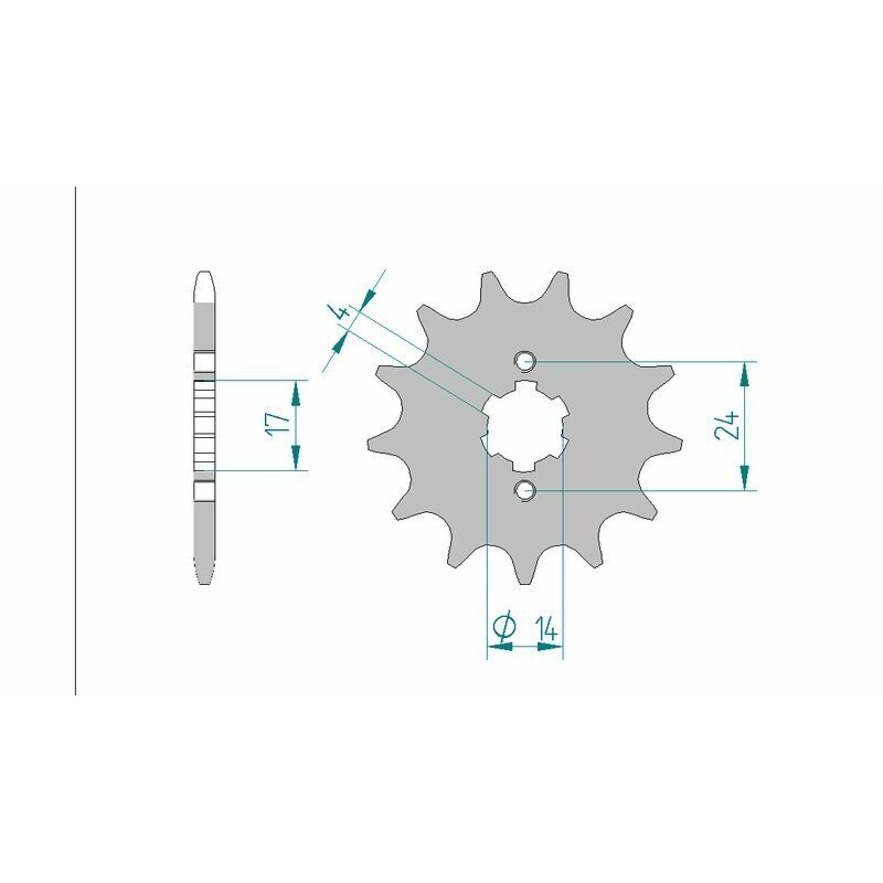 Kit cadena AFAM 428XMR2 12/47  - corona Standard