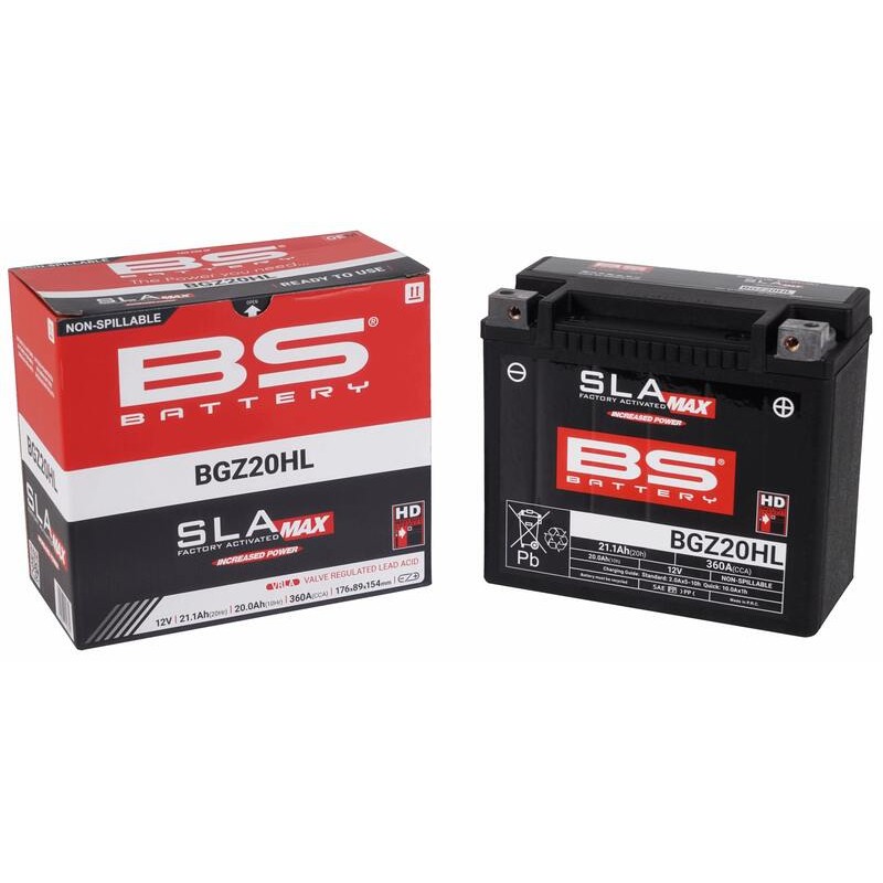 Batería BS BATTERY SLA Max sin mantenimiento activada en fábrica - BGZ20HL