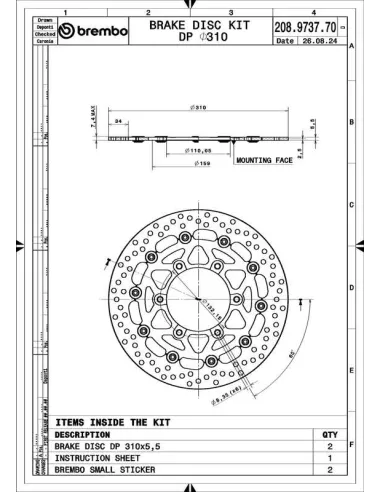 Juego de discos de freno BREMBO UPGRADE Supersport redondo flotante - pareja
