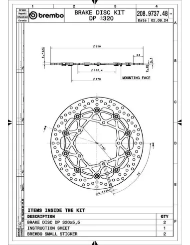 Juego de discos de freno BREMBO UPGRADE Supersport redondo flotante - pareja