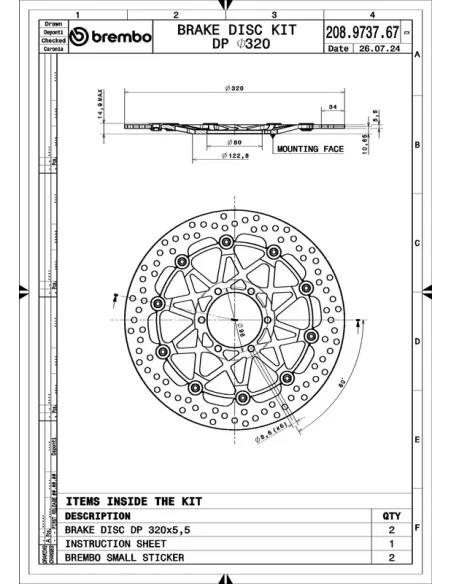 Juego de discos de freno BREMBO UPGRADE Supersport redondo flotante - pareja