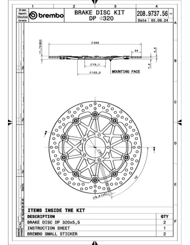 Discos de freno BREMBO UPGRADE SUPERSPORT - 208973756 - Pareja
