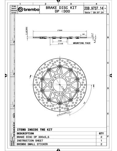Juego de discos de freno BREMBO UPGRADE Supersport redondo flotante - pareja