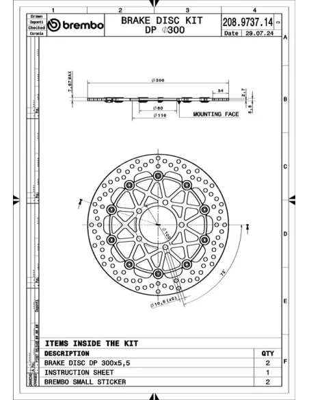 Juego de discos de freno BREMBO UPGRADE Supersport redondo flotante - pareja