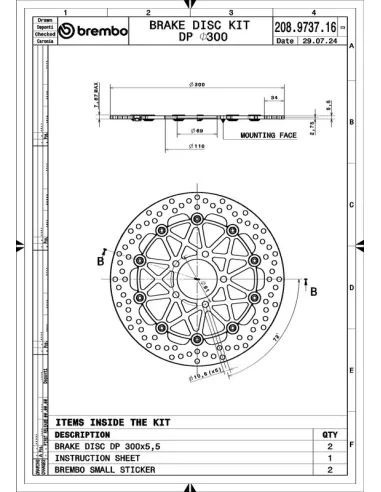 Discos de freno BREMBO UPGRADE SUPERSPORT - 208973716 - Pareja