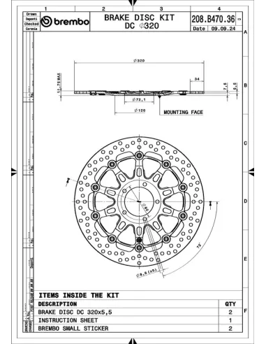 Discos de freno BREMBO UPGRADE THE GROOVE - 208B47036 - Pareja
