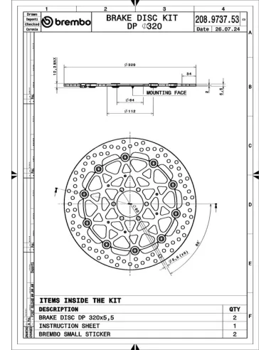 Juego de discos de freno BREMBO UPGRADE Supersport redondo flotante - pareja