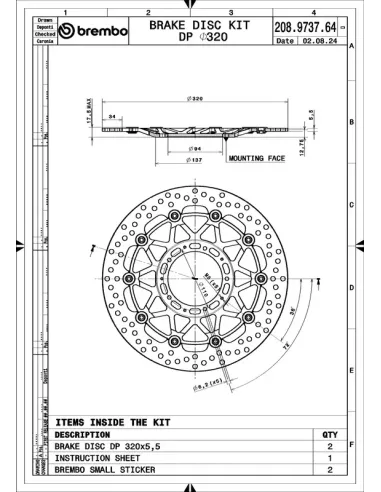 Juego de discos de freno BREMBO UPGRADE Supersport redondo flotante - pareja