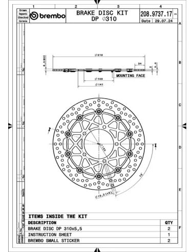 Juego de discos de freno BREMBO UPGRADE Supersport redondo flotante - pareja