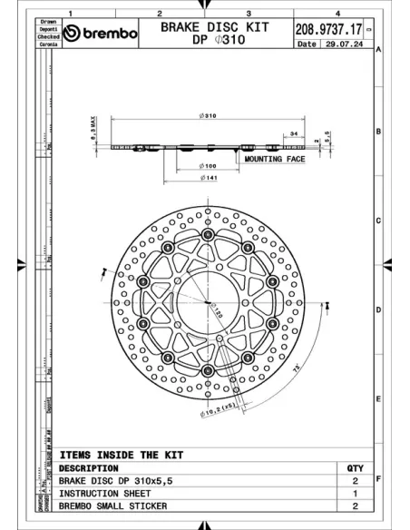 Juego de discos de freno BREMBO UPGRADE Supersport redondo flotante - pareja
