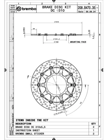 Discos de freno BREMBO UPGRADE THE GROOVE - 208B47035 - Pareja