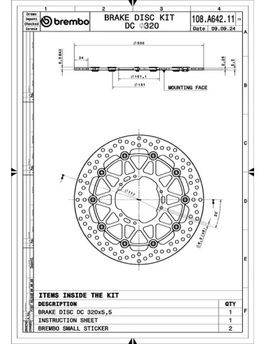 Disco de freno BREMBO UPGRADE SUPERMOTO - 108A64211