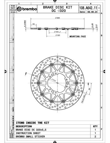 Disco de freno BREMBO UPGRADE SUPERMOTO - 108A64211