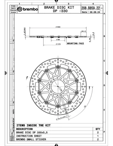 Juego de discos de freno BREMBO UPGRADE Supersport redondo flotante - pareja