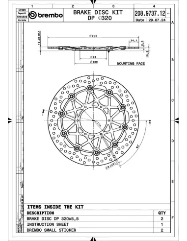 Juego de discos de freno BREMBO UPGRADE Supersport redondo flotante - pareja