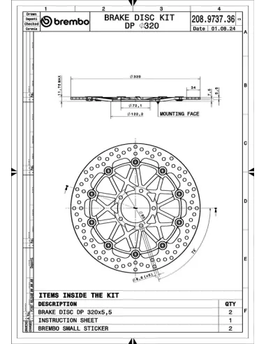Discos de freno BREMBO UPGRADE SUPERSPORT - 208973736 - Pareja