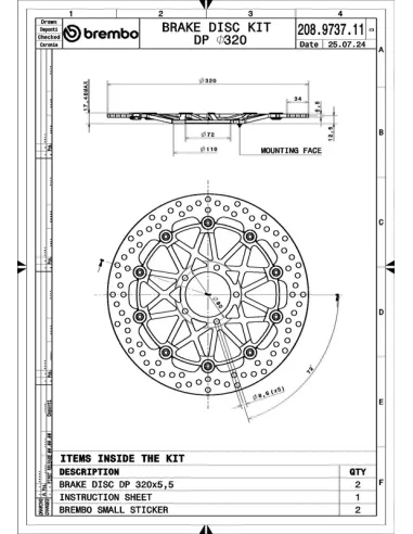 Discos de freno BREMBO UPGRADE SUPERSPORT - 208973711 - Pareja