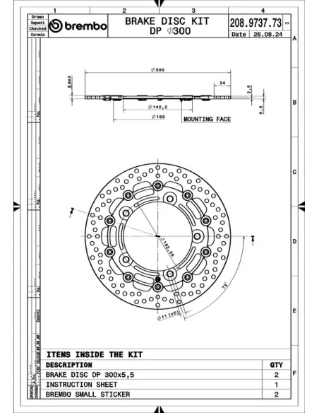 Juego de discos de freno BREMBO UPGRADE Supersport redondo flotante - pareja
