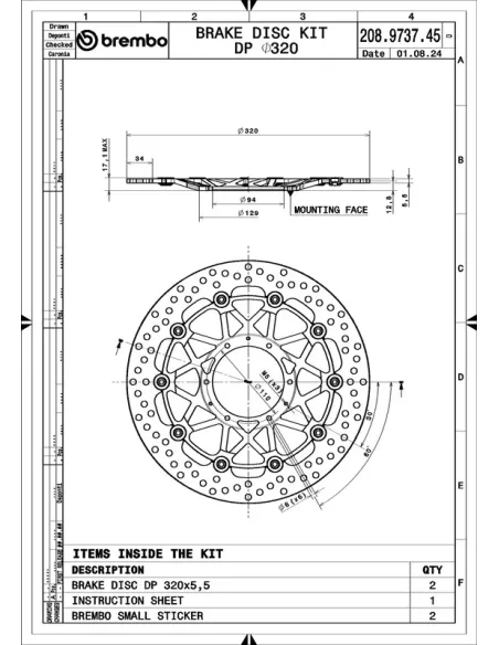 Juego de discos de freno BREMBO UPGRADE Supersport redondo flotante - pareja